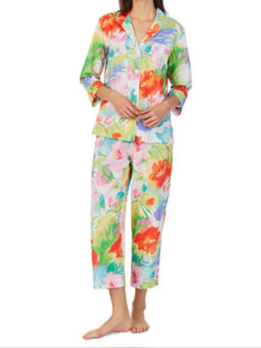 Lauren Ralph Lauren Bright Floral Button Pajama Set